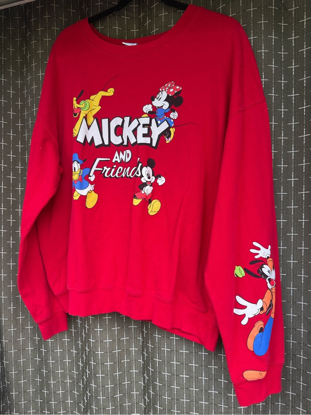 Disney Red Mickey & Friends Graphic Crewneck Sweatshirt